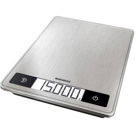 Balance de cuisine électronique 15 kg – Précision 1 g – Surface inox 24 x 17.5 cm – Technologie Sensor-Touch – 61509 – Soehnle (1/10)