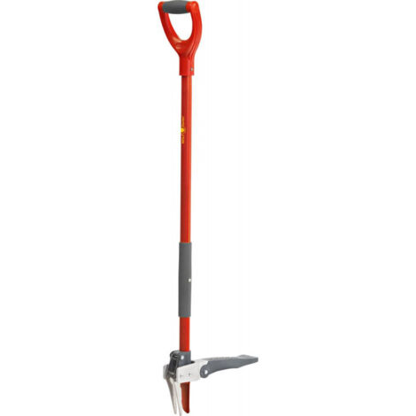 Wolf-Garten – Désherbeur automatique léger 110 cm – Acier inoxydable – Conception ergonomique avec repose-pieds pliable – Couleur rouge