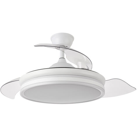 Fabrilamp – Ventilateur de plafond DC à intensité variable avec télécommande – 6 vitesses réglables – Éclairage LED 6980 lm – 3 températures de couleur