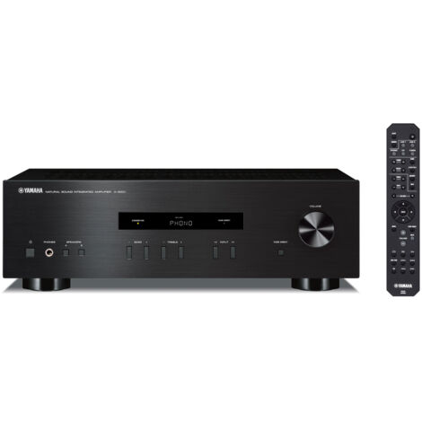 YAMAHA Ampli stéréo A-S201 BL - 2 x 100 W - 5 entrées dont 1 entrée Phono - Mode Pure Direct - Compatibles fiches bananes -