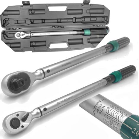 Clé dynamométrique avec mécanisme de verrouillage, certifiée 220 Nm (1/5)