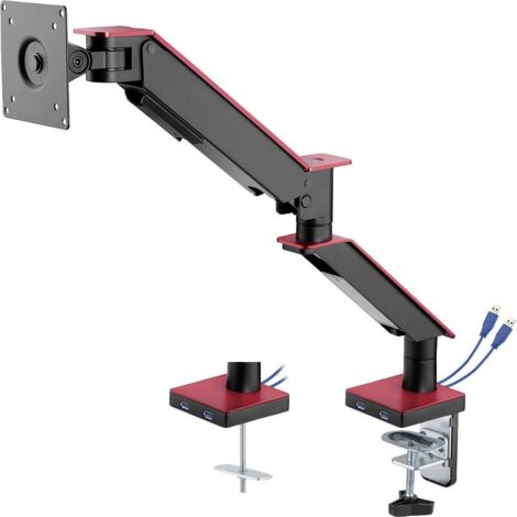 My Wall HL25-1L - Stand de Table avec dock de Gas pour écrans plats, 2 ports USB, de Gestion des câbles, de Bras pour moniteur de 17" à 35", supporte jusqu'à 2,5-11 kg. (1/5)