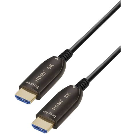 Câble optique actif hdmi® cable conforme à la spécification hdmi 2.1, supporte les résolutions vidéo de 8k@60hz, 4k@120hz, earc, yuv 4:4:4:4, 3d, hdr, hdcp 2.2, polybag, 10 m (1/3)