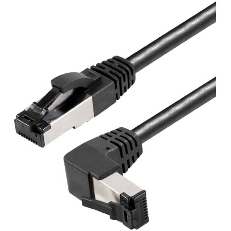 Cat 8.1 patch cable rj45 plug, straight to rj45 plug, angled up, 0.5 m (1/2)