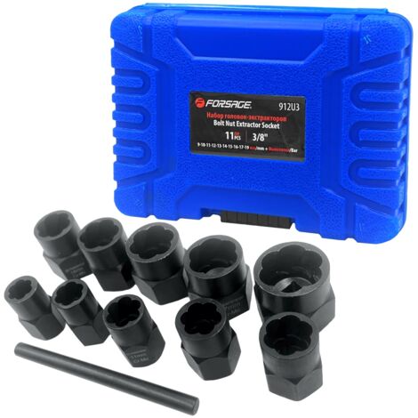 Jeu de douilles pour écrous et boulons endommagés 9-19 mm 3/8" (1/5)