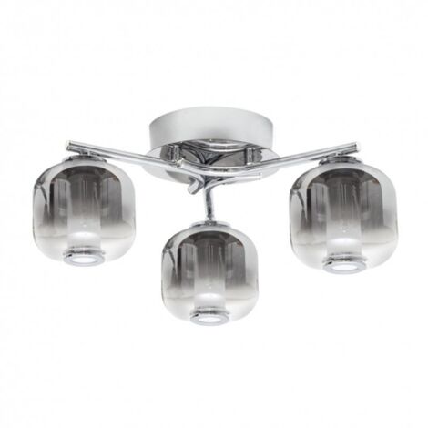 malvina plafonnier 3x5w led 900lm 4000k h.17,5xd.41cm metal+chrome glass (1/2)