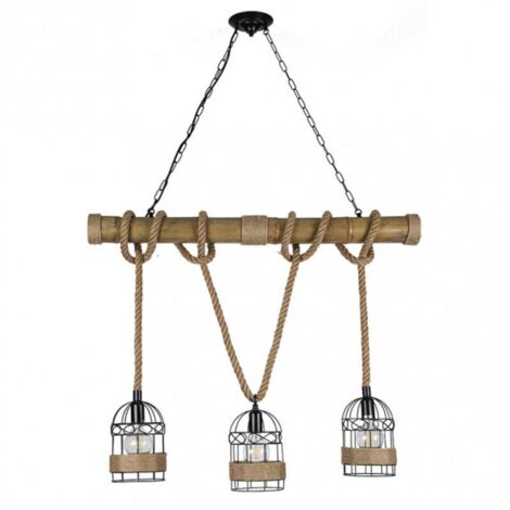 Soga Lamp 3xe27 Corde de chanvre FABRILAMP. (1/2)