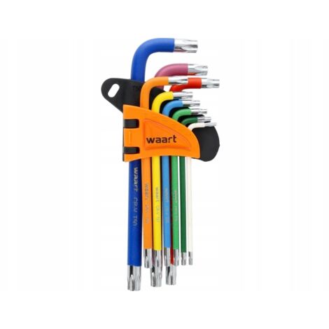 CLÉS TORX AVEC TROU ET AIMANT T1050 LONGUES COLORÉES 9 pièces (1/4)