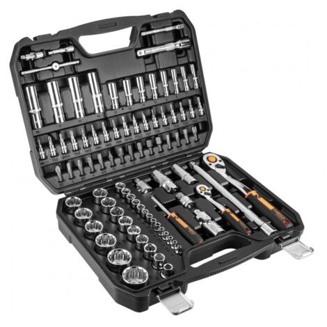 Jeu de clés à douille NEO TOOLS 86 pièces 1/4" et 1/2" - CrV (1/5)