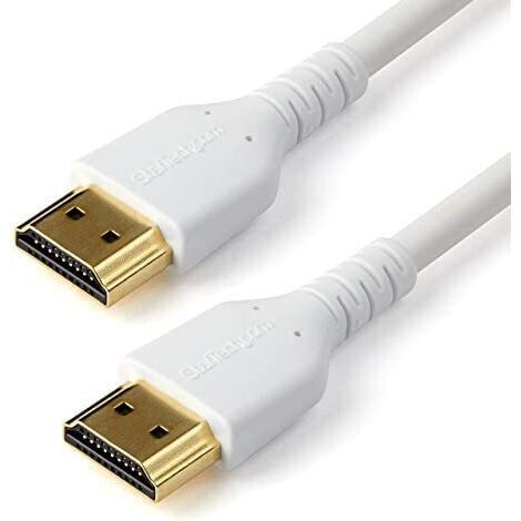 StarTech.com Cable de 2m HDMI 2.0 Certified Premium de high speed with Ethernet - Durable - UHD 4K 60Hz - with Fiber de Aramid - HDMI 2.0 - TPE - pour moniteurs et téléviseurs - -White (1/5)
