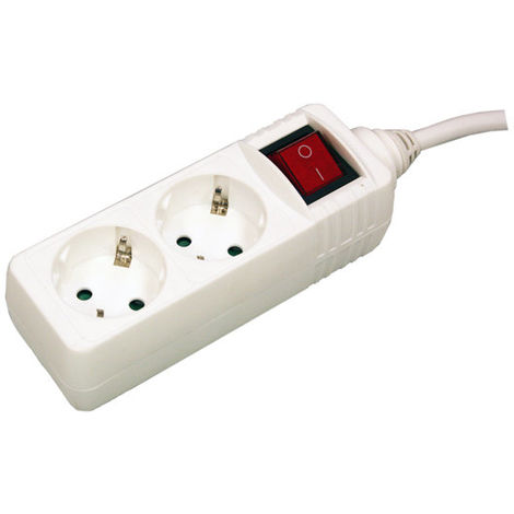 Cordon électrique blanc avec interrupteur et fiche 2 pôles L.1M50