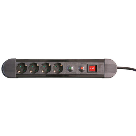 Base 4 Prises Multiprise avec Interrupteur Individuel 16 A-250 V +