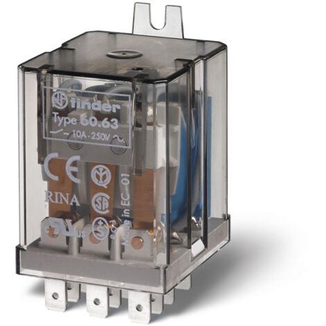 Relais industriel 3RT 10A 230V AC patte de fixation à l'arrière Faston 187 FINDER 606382300000