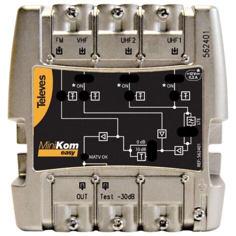 Télévision centrale 4E/1S FM-VHF-UHF-UHF-UHF MiniKom 4G-LTE (1/2)