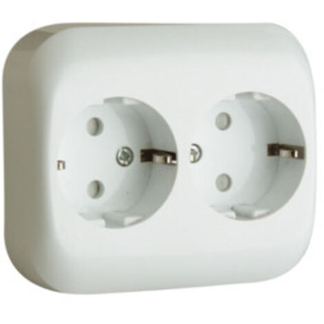 16A/250V double socle encastré Schuko Electro Dh 36.530/DB, blanc, 8430552107155 (1/2)