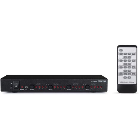 Matrice HDMI 4x4 4K 60Hz Avec Télécommande - Commutateur Et Répartiteur Ultra HD Professionnel