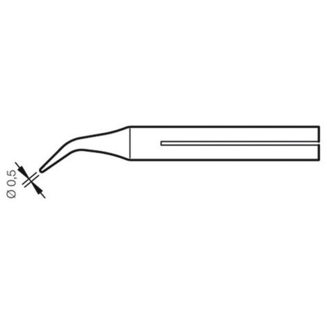 Pointe à souder C03D 0,5mm coudé pour soudeur 14ST JBC (1/2)