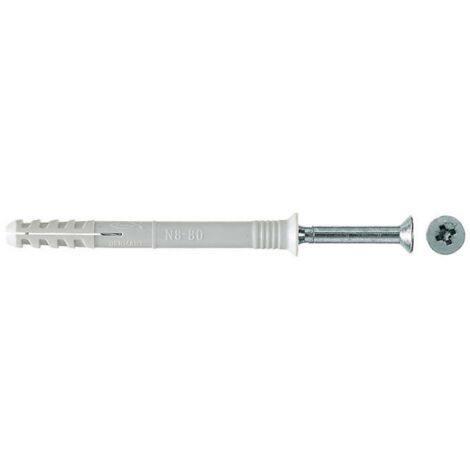 Cheville à frapper en plastique Fischer 048792 8 mm N 8 x 80 Z GP, x100 C07775