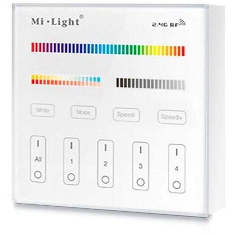 Commande murale sans fil Rgb+cct 4zones Rf 2,4ghz B4