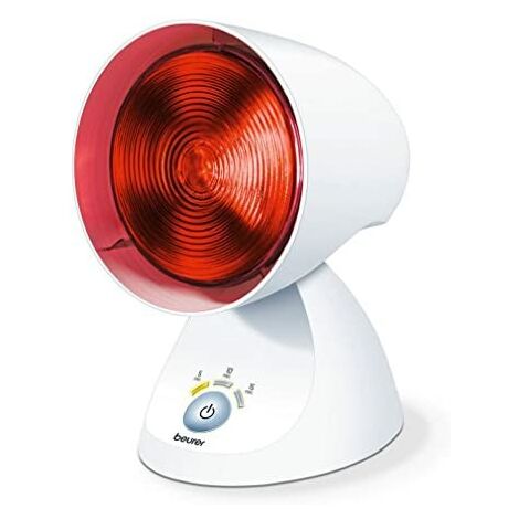 Beurer IL21 - Lampe infrarouge compacte de 150 W, 5 niveaux d'inclinaison pour soulager les douleurs musculaires et cervicales, améliore la couleur de la circulation sanguine blanco