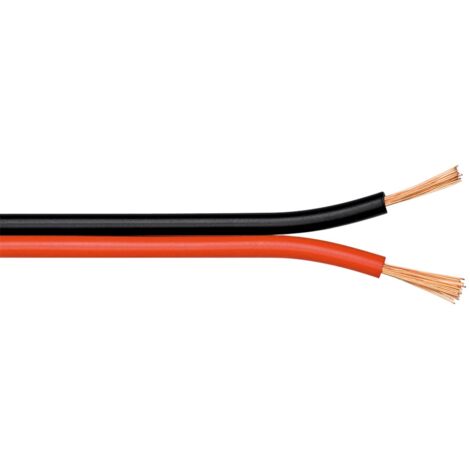 Rouleau de câble parallèle 2x0,75mm ROUGE/NOIR 25mts