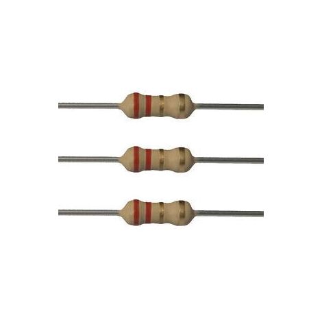 Résistance carbone 2,2 Ohm 1/2W – Tolérance ±5% – Tension max 350V – Dimensions Ø2.3x6mm – Sortie axiale – Srpassives
