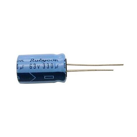 Condensateur électrolytique basse impédance 330uf 63vdc 105c Dimensions 12,5x20mm Radial 330mf63v105