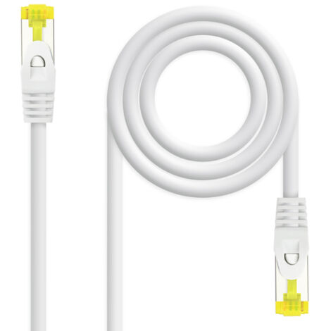 Cable RJ45 S/FTP CU LSOH cat 6 1m BLANC coudé 90°