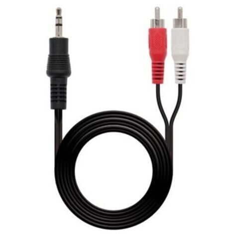 Nanocable - Câble audio stéréo, prise 3,5/m-2xrca/m, noir, 3,0 m (1/2)