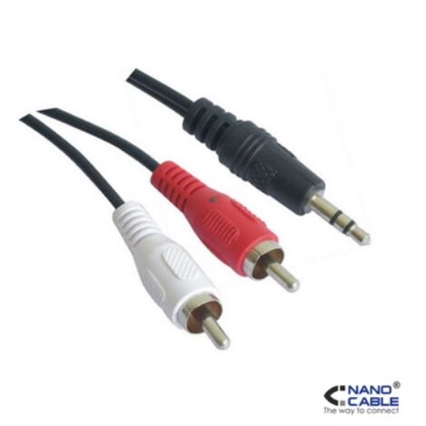 Nanocable - Câble adaptateur audio stéréo 1,5m - minijack vers rca - connexion 3,5/m vers 2xrca/m (1/2)