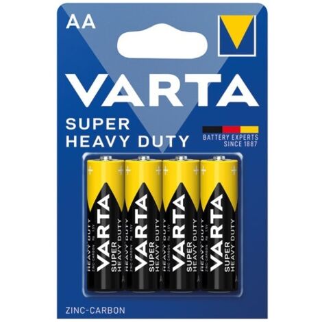Varta – Pile saline AA R6 – Lot de 4 – Zinc Carbone – 1.5V – Longue durée pour appareils à faible consommation
