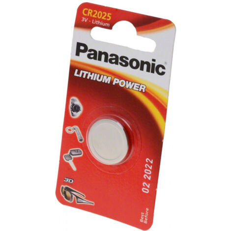 Panasonic CR2025 Pile bouton au lithium non rechargeable, 3V, 165 mAh, 1 paquet