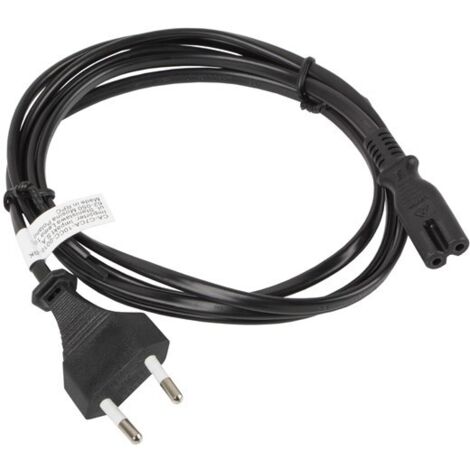 Lanberg CA-C7CA-10CC-0018-BK câble d'alimentation Noir 1,8 m Coupleur C7 CEE7/16 (1/4)