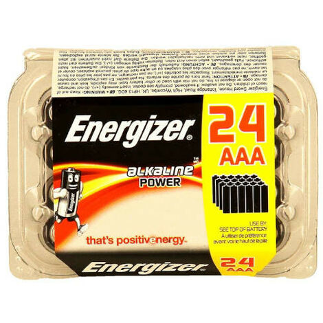 Boîte de 24 piles alcalines de type courant lr03 (aaa) energizer.