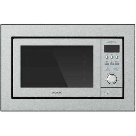 Cecotec – Four à micro-ondes encastrable 900W – Capacité 25L – Gril 1000W – Démarrage rapide – Acier inoxydable – Minuterie 90 minutes