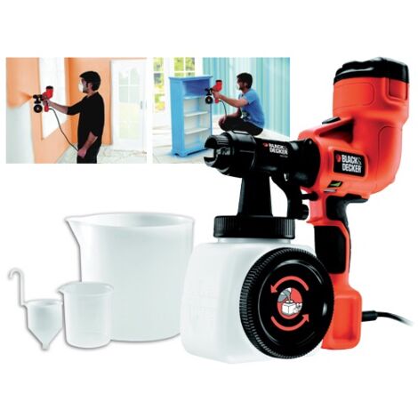 BLACK+DECKER HVLP200 Pistolet à peinture de 400 watts Système de pulvérisation fine Indicateur de débit facile à remplir et à vider (1/5)