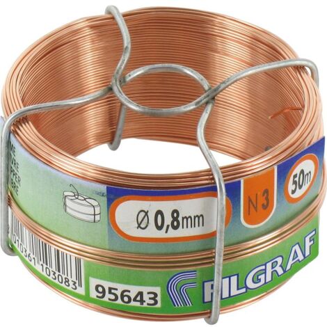Bobine de fil de cuivre recuit 0.8mm – Longueur 50m – Excellente conductivité électrique pour câblage et artisanat – Filgraf (1/4)