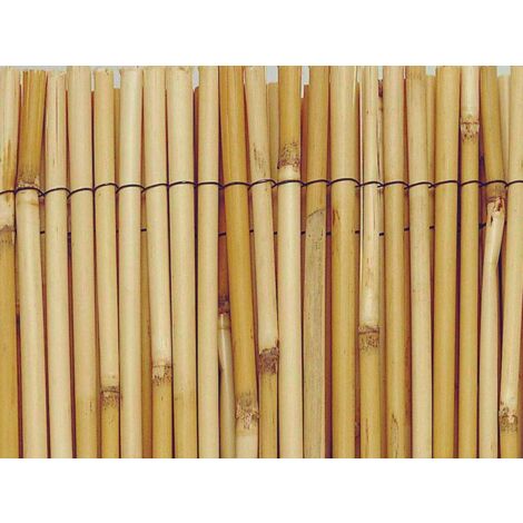 Haie en bambou naturel diamètre approx. ø2 - 4mm couleur marron mesures : 1x5m