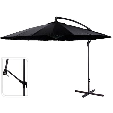 Parasol excentrique hauteur maximale 3m ø300cm couleur : noir.