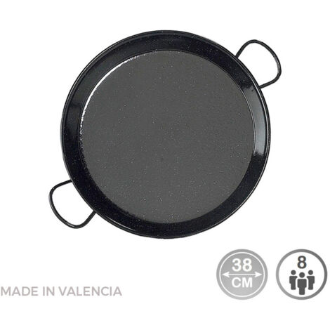 Poêle à paella émaillée pour plaques à induction et vitrocéramiques ø38cm (8 personnes) vaello.