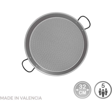 Poêle à paella en acier poli pour plaque à induction et vitrocéramique ø32cm (5 personnes).vaello