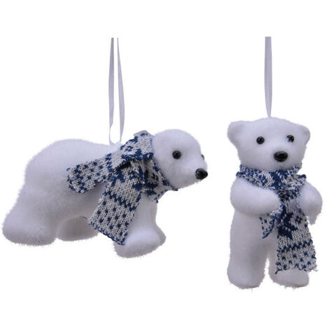 PENDENTIFS DE NOËL EN FORME D'OURS ASSORTIS - 6,3X12X8 (1/3)