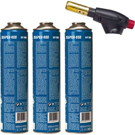 Soplete SUPEREGO Segofire Piezo con 3 cartuchos - talla