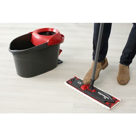 Vileda Ultramat Turbo XL-Complete Box Floor Mop, Microfibre, Rouge, Set