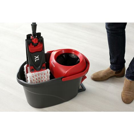Vileda Ultramat Turbo XL-Complete Box Floor Mop, Microfibre, Rouge, Set