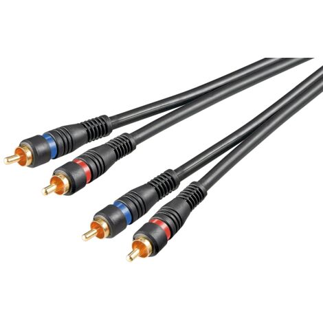 Cable noir RCAx2 dore 1.5m (1/3)