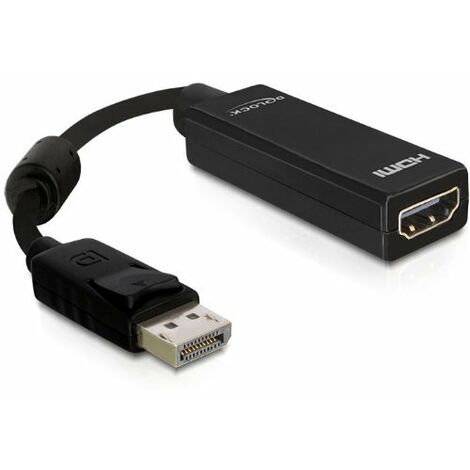 DeLOCK Adaptateur Hdmi St.&gt Port d'affichage haute vitesse - U. 0,22 M Ferrite [BK], Noir (1/2)