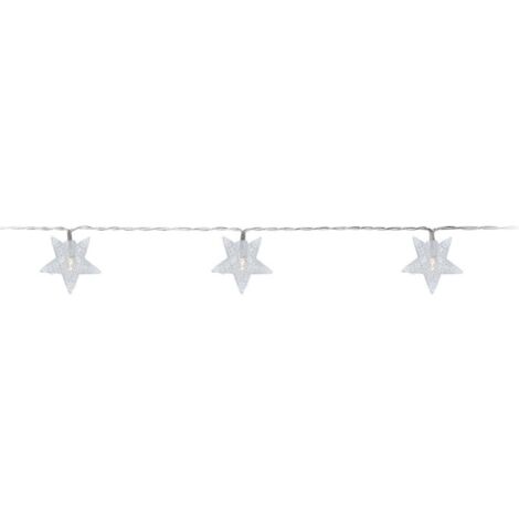 Guirlande à piles fixes 10 leds avec étoile lumineuse white froid 1,3m (1/3)