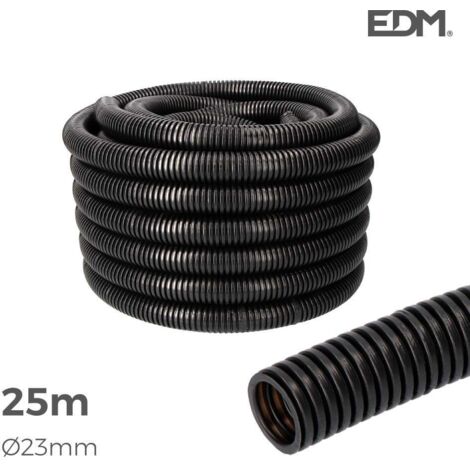 EDM – Gaine électrique préfilée ondulée pour usage intérieur – Diamètre intérieur 23mm – Diamètre extérieur 25mm – Longueur 25 mètres - 25mts