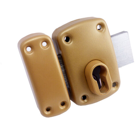 Pêne dormant 9 mm en acier chromé – Fermeture à 2 tours – Compatible avec cylindres européens – Finition époxy marron – Ifam